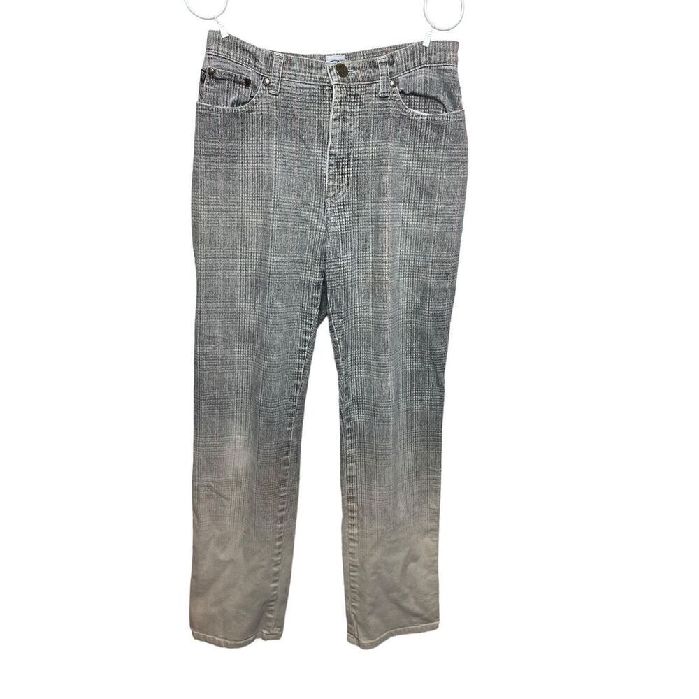 Cavalli Jeans Womens Gray Plaid Wash Straight Leg Pants Size 29
